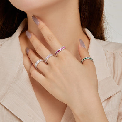 [Vivid Aurora]Delicate Colorful Round Cut Daily Ring