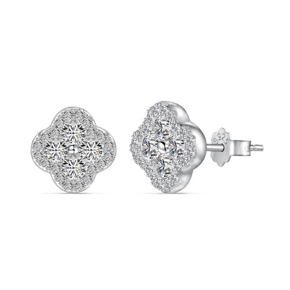 [Vivid Aurora]Four-Leaf Clover Flower Shaped Earrings