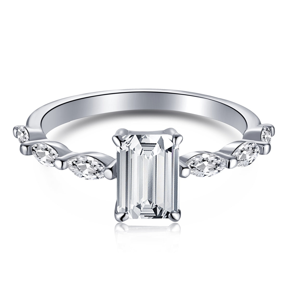 [Vivid Aurora]1.0 Carat Dainty Resplendent Radiant Cut Daily Ring