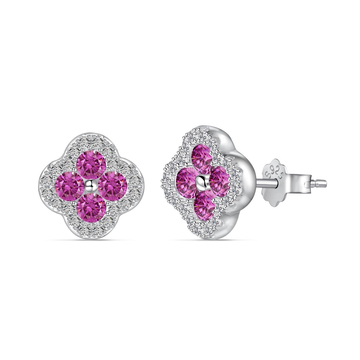 [Vivid Aurora]Four-Leaf Clover Flower Shaped Earrings