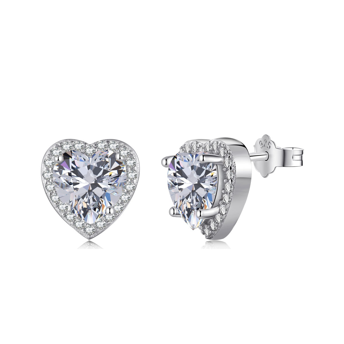 [Vivid Aurora]Sparkling Heart Shape Lover Earrings