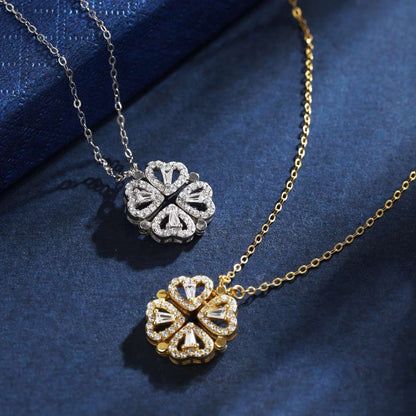 [Vivid Aurora]Ornate Heart Cut Flower Shape Necklace