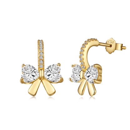 [Vivid Aurora]Exquisite Earrings With Heart-Shaped Bow Design