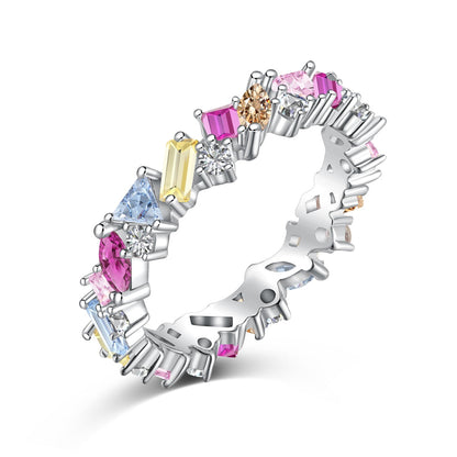 [Vivid Aurora]Dazzling Polychromatic Multi cut Daily Ring