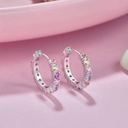 [Vivid Aurora]Radiant Colorful Round Cut Earrings