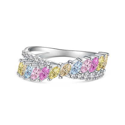 [Vivid Aurora]Unique Colorful Marquise Cut Daily Ring